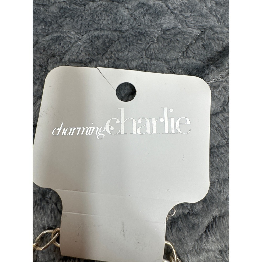 Charming Charlie Christmas Charm Statement Necklace Silver Tone Multi Strand NEW - Picture 3 of 4